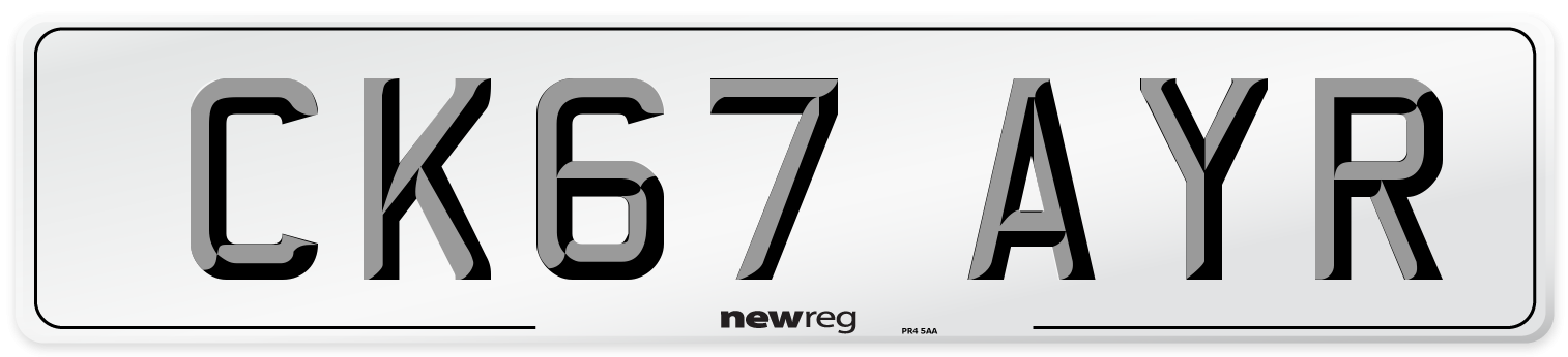 CK67 AYR Number Plate from New Reg